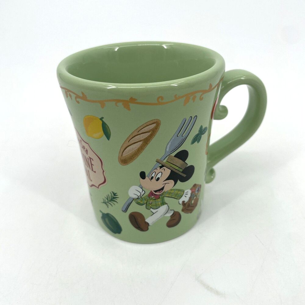 Tokyo DisneySea Food & Wine Festival 2025 Souvenir Ceramic Mug Green 6oz Mickey